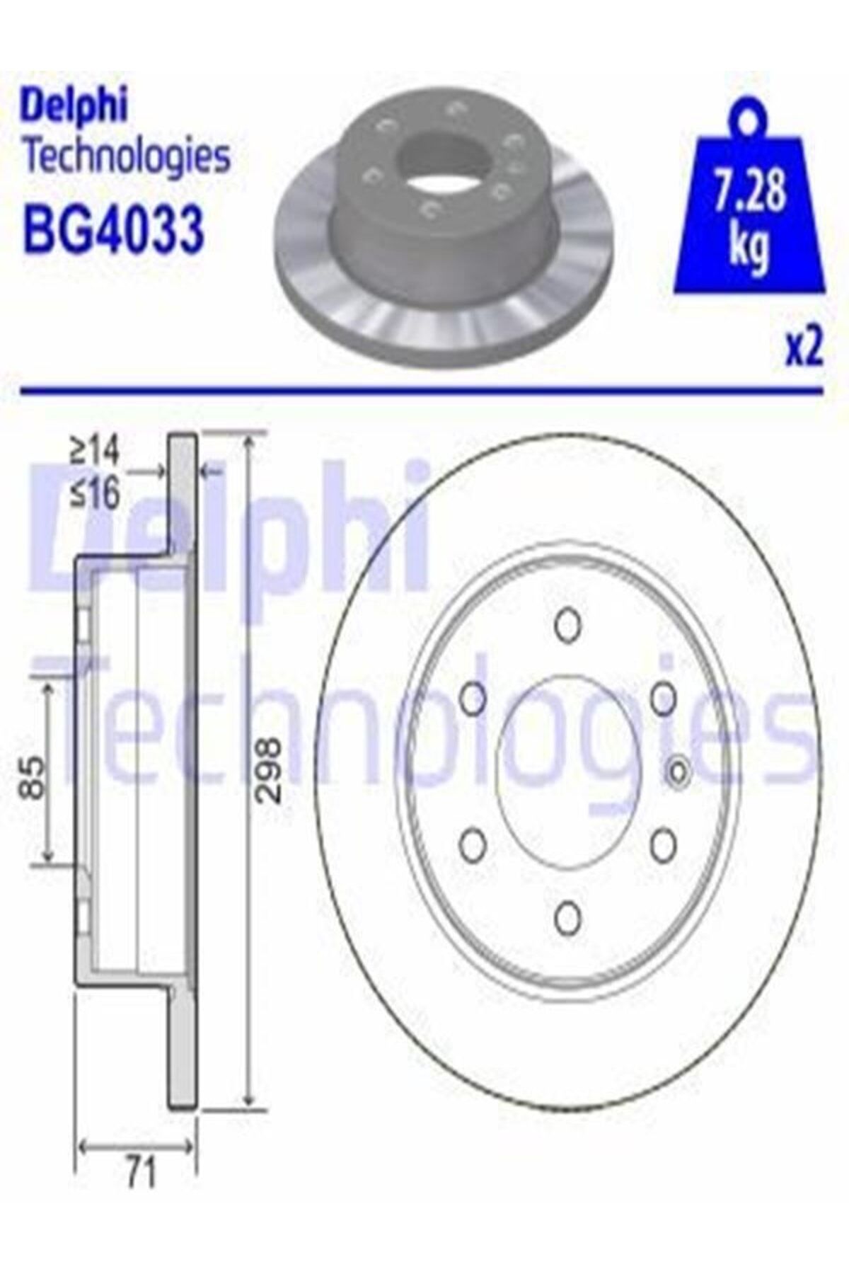 Bg4033 Arka Fren Diski-298×16 6×130 (VW CRAFTER 06-16 2E0615601A (WE284566) (FİYAT:2 ADET İÇİNDİR)